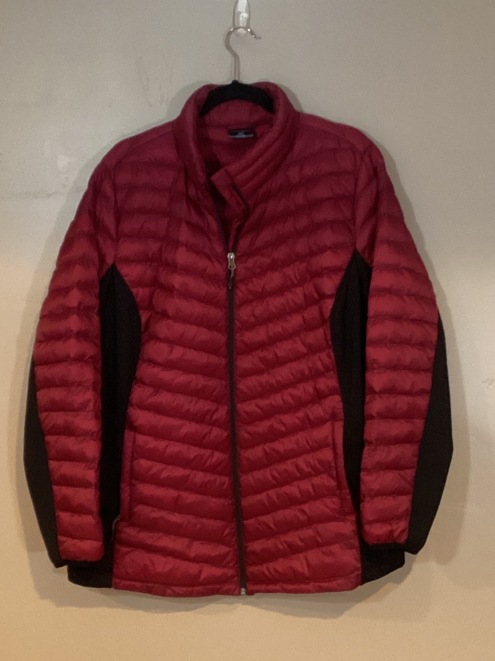 32 Degrees Red Quilted Puffer Jacket with Black Panels